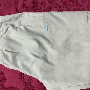 Beige Casual Scrub Pants